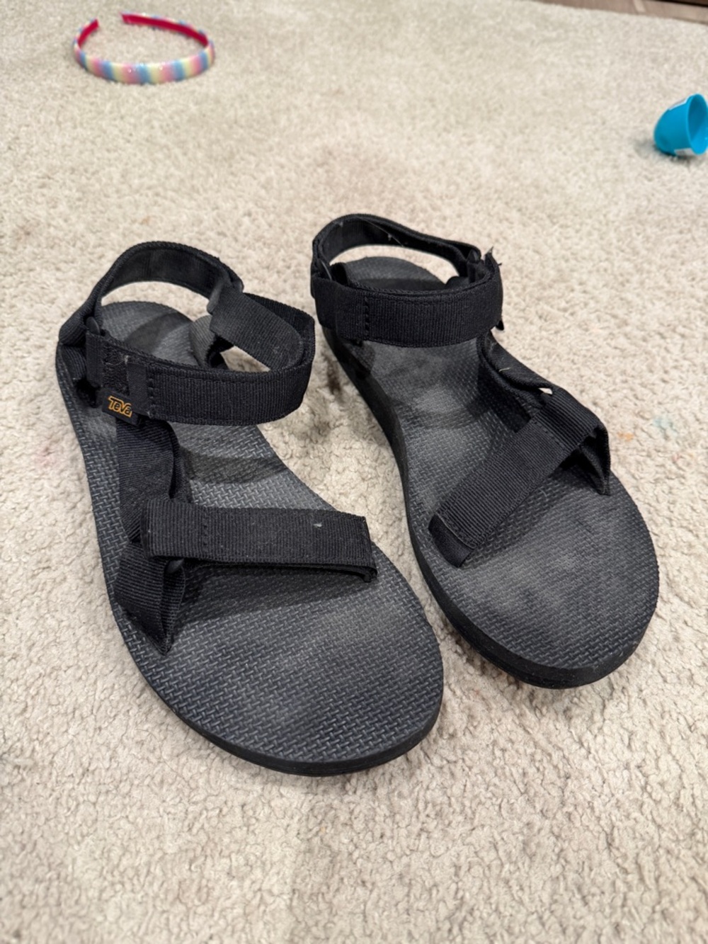 Teva Black Open-Toe Strappy Sandals